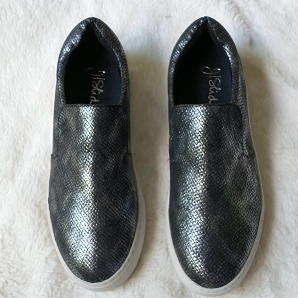 J Slides new w/o tags leather python slip up on sneakers SUPER comfortable